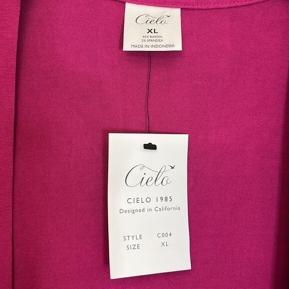 CIELO SOFT & SEXY WITH PERFECT STRETCH MERLOT RAYON OPEN FRONT LS CARDIGAN XL - Picture 4 of 11